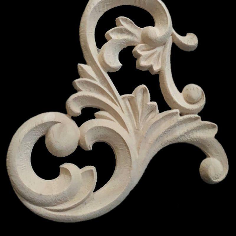 4 Pack Door Window Unpainted Wood Carved Corner Onlay Applique Frame Furniture H