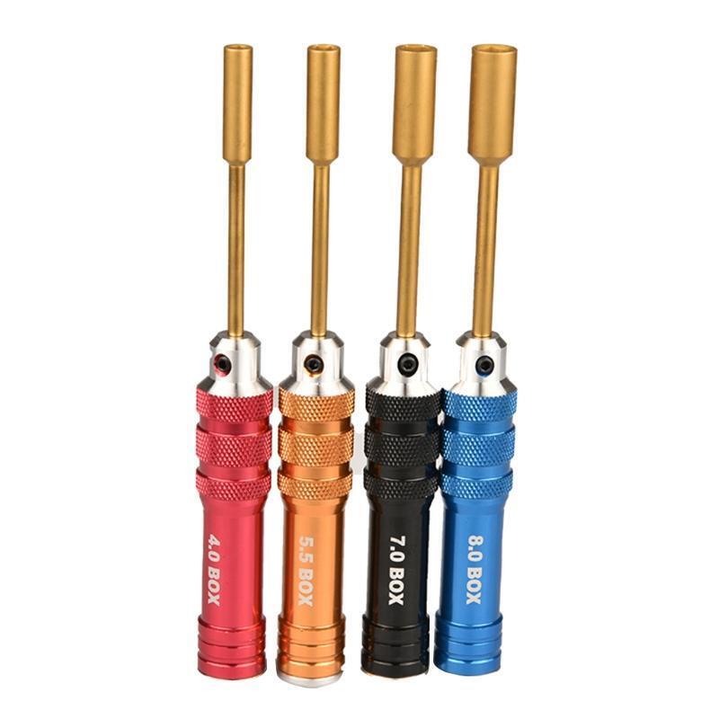 4x Hex Key Socket Screwdrivers 4.0/5.5/7.0/8.0mm Sleeve Spanner Flat Head Wrench