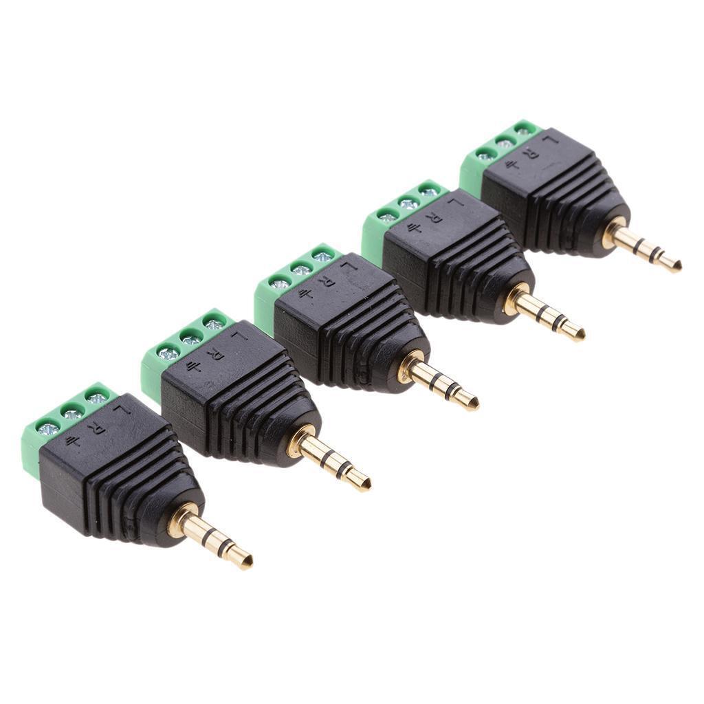 20 Packs 3.5mm 3 Pole Stereo Audio Vedio Male to 3 Screw Terminal