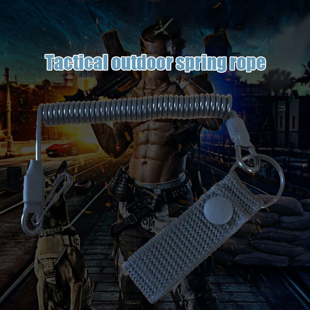 Retractable Spring Rope with Hook Anti-Loss Elastic Spring Keychain Strap