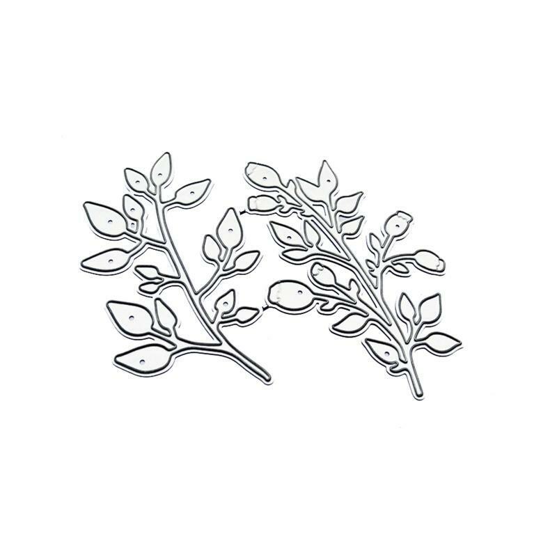 1 Set Flowerbud Leaves Metal Cutting Dies Embossing Stencil DIY Album Template