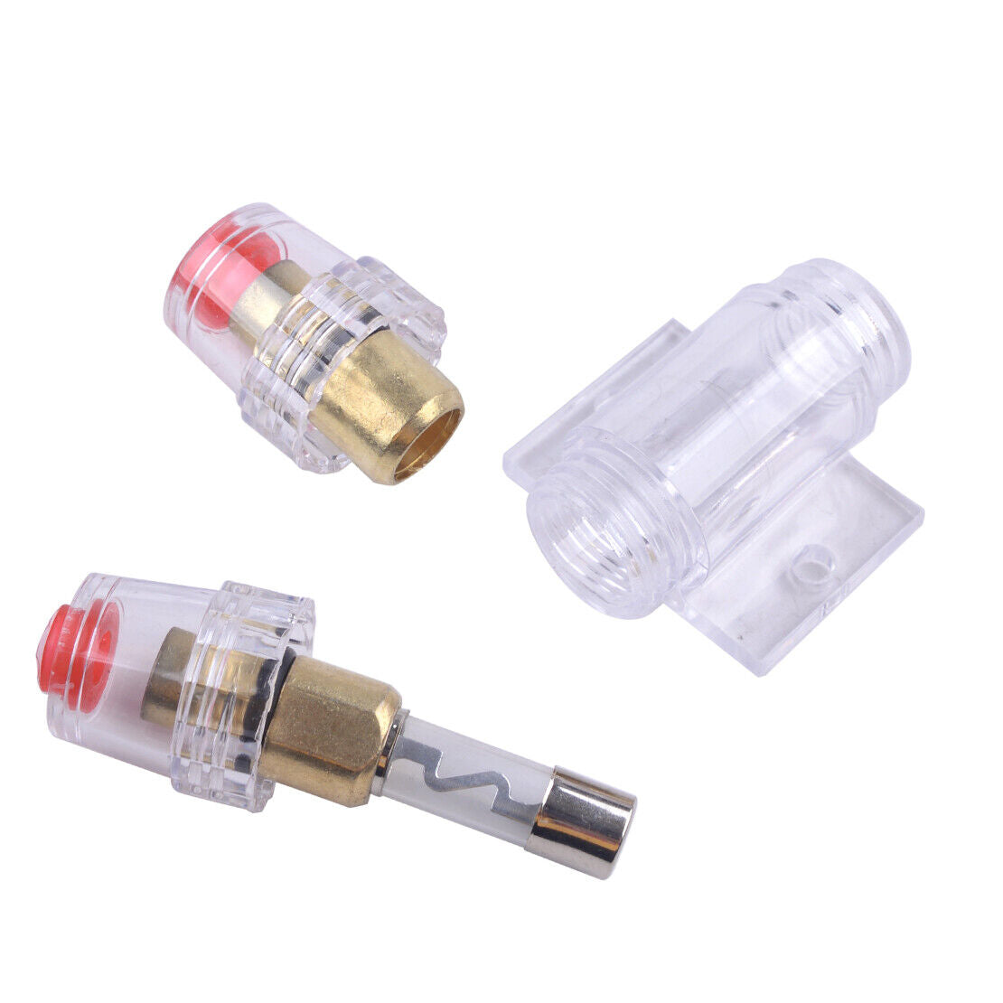 Car Auto Stereo Audio AGU Fuse Box Holder 8 Gauge Wire 4x 60A Amp Fuse 12V Li
