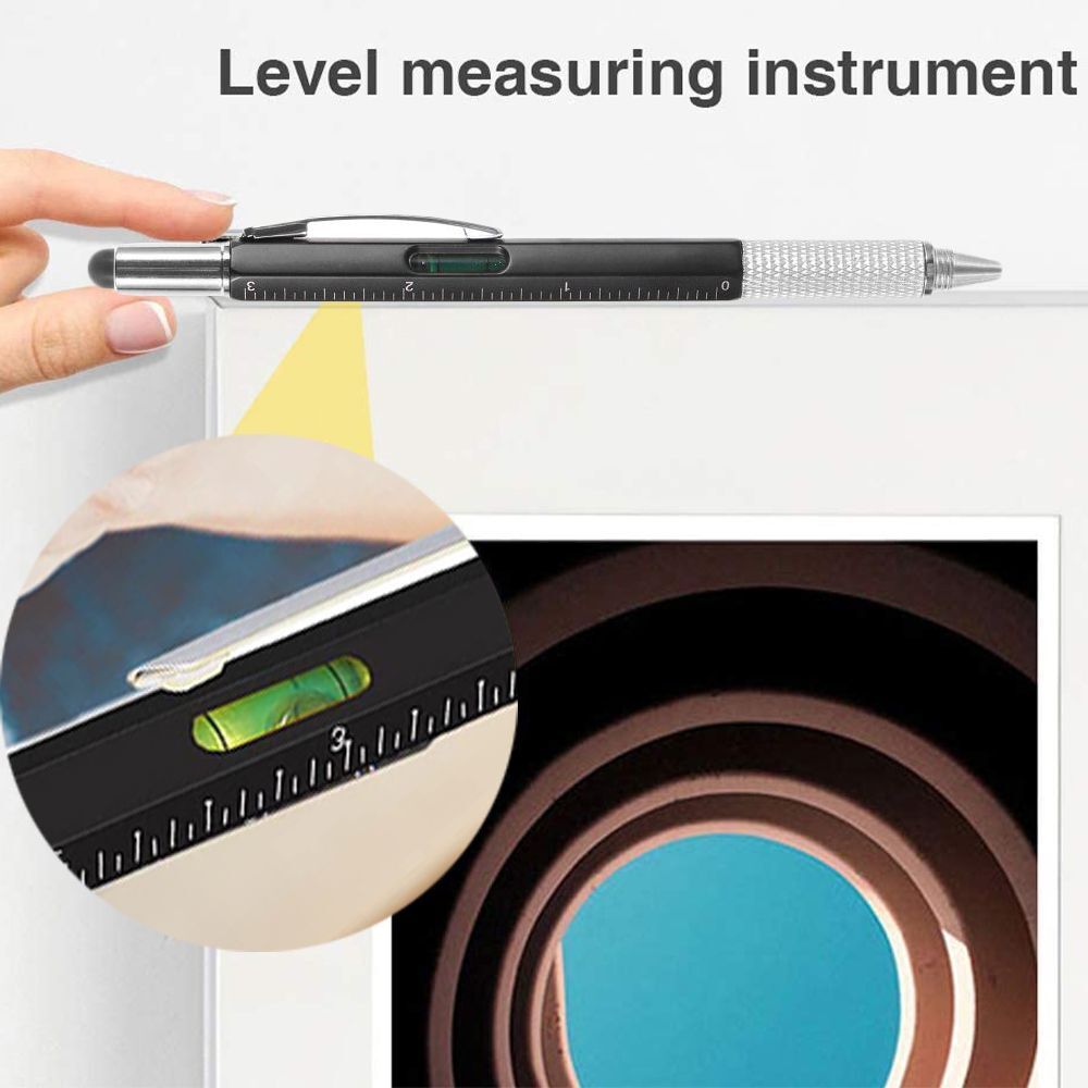 Spirit Level Ballpoint Pen Multi-functional Pen Ruler Gadgets Capacitive Pen