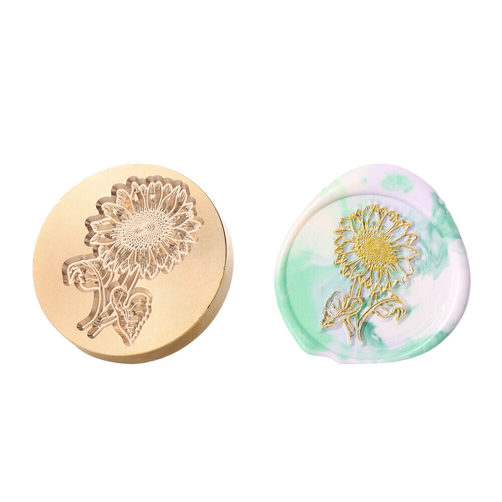 Round Grass Flower Wax Sealing Stamp Head Copper Stamps w/o Handle (ZR028)