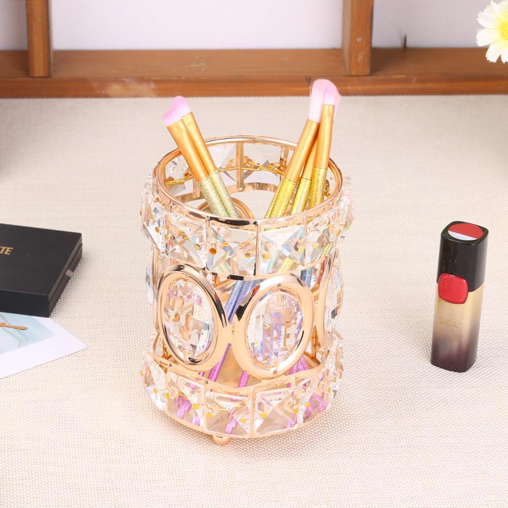 Crystal Makeup Brush Eyebrow Pencil Storage Box Jewelry Cosmetic Organizer