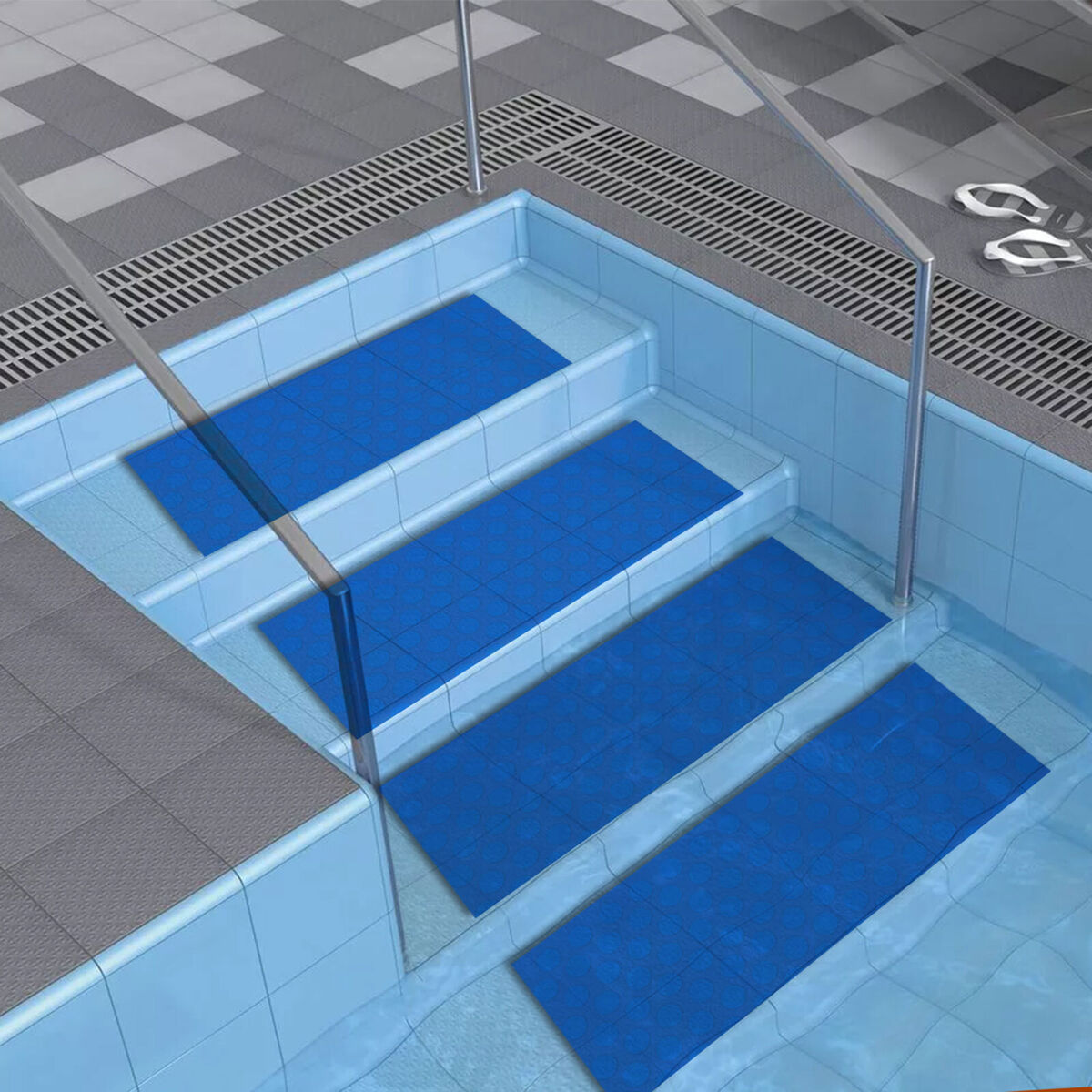 Flexible Swimming Pool Ladder Mat - Wear-resistant & Non-slip Pool Step Pad