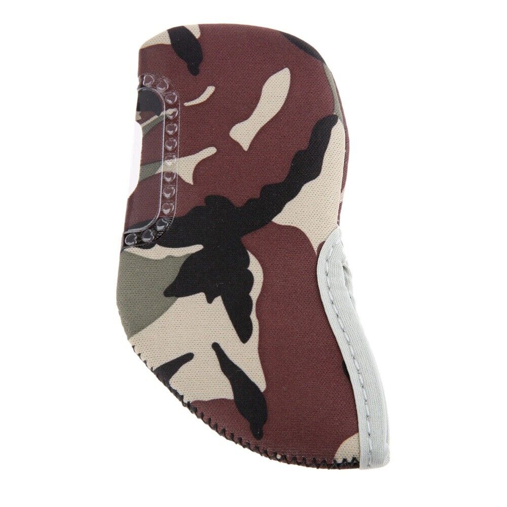Golf Club Head Cover Transparent Window Iron Protective Headcover Camo 10Pcs/Set