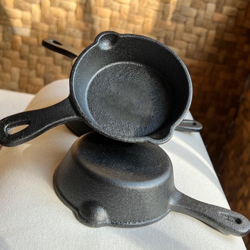 8.5CM Cast Iron Material Frying Pan Non-stick Cookware Fried Steak Pot Saucepans