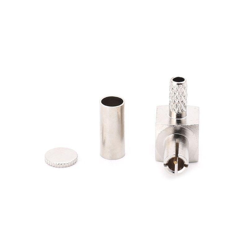 TS9 Male Plug RF Connector Right Angle 90 Degree Crimp Coaxial Adapter For RG174