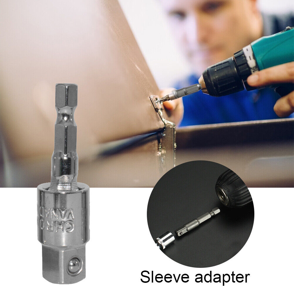 3pcs Hex Shank to 1/4 3/8 1/2 Extension Drill Bits Bar Bit Socket Adapter