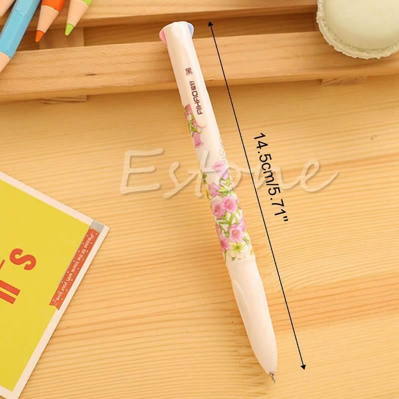 3PCS Stationery Summer Story Multicolor Ball Point Pens 4 Colors in 1 Pen