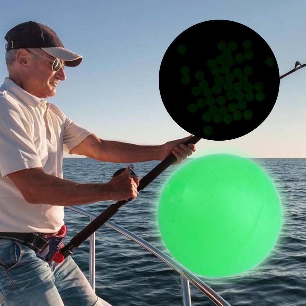 100pcs 5mm Round Luminous Glow Rig Beads Sea Fishing Lure Float Tackles