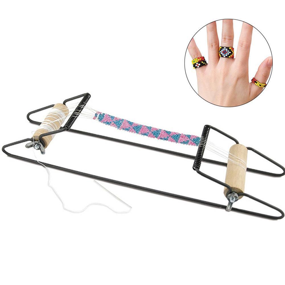 DIY Wood Weaving Beading Loom Kit Bracelet Jewelry Handmade Knitting Tool