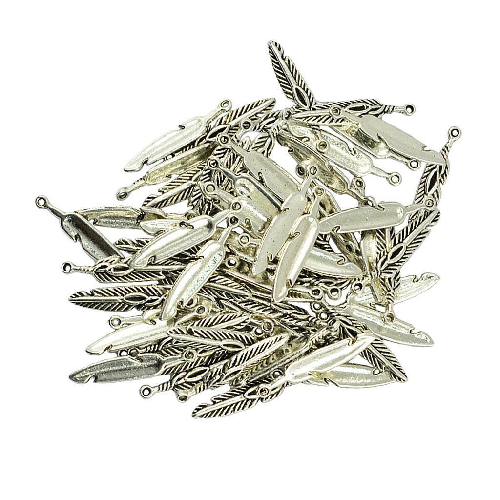10pcs   Charms Feather Pendant Beads Jewelry Crafts Accessories