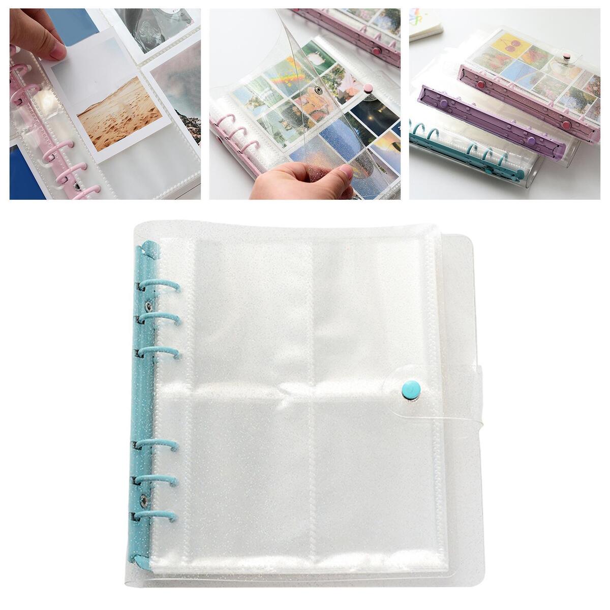 3 inch Mini Photo Album 6-Ring Binder Shiny Clear  Protectors Sleeve  Refillable