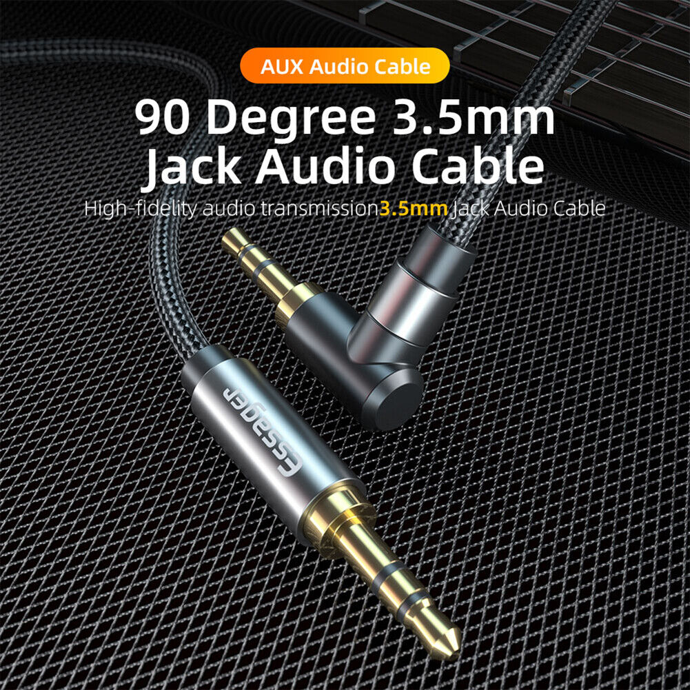 Essager 3.5mm Aux Jack Male to Male Audio Cable for Car Headphone (Black)