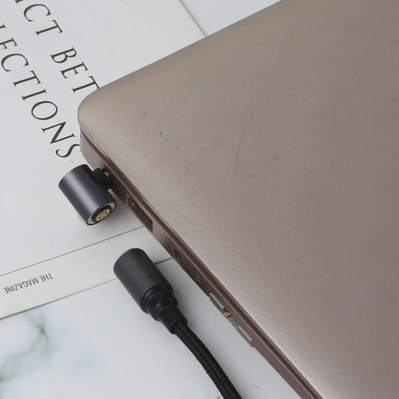 100W Magnetic Type-C to 3.5x1.35mm Converter 19cm Length Laptop Charging Cable
