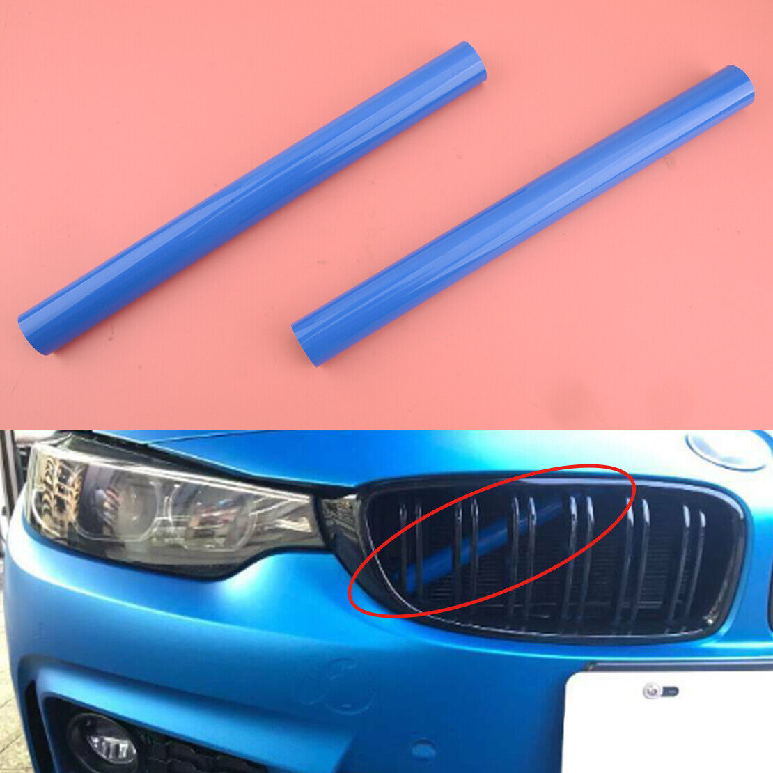 2Pcs 3cm Front Grille Trim Stripe Fit For BMW 1 2 3 4 5 6 7 Series F20 F30 F32