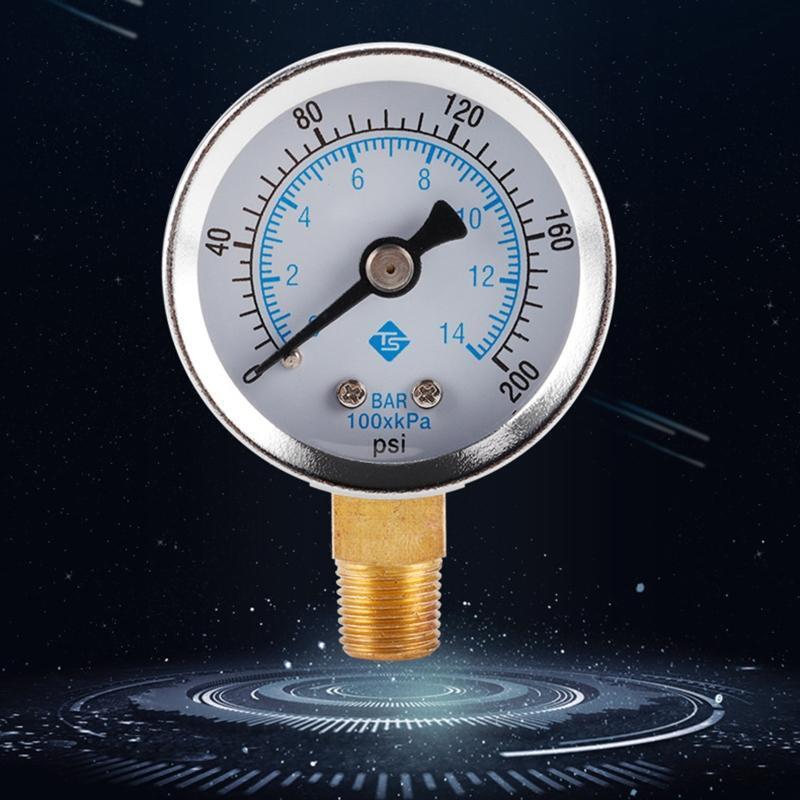 Stainless Steel Dual Scale Air Pressure Gauge Bottom Connection for Air Oil Gas
