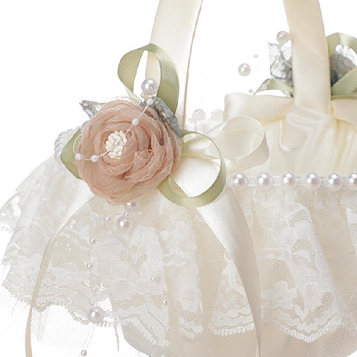 Delicate Wedding Flower Girl Basket for Party Bridal Accessories Ornament