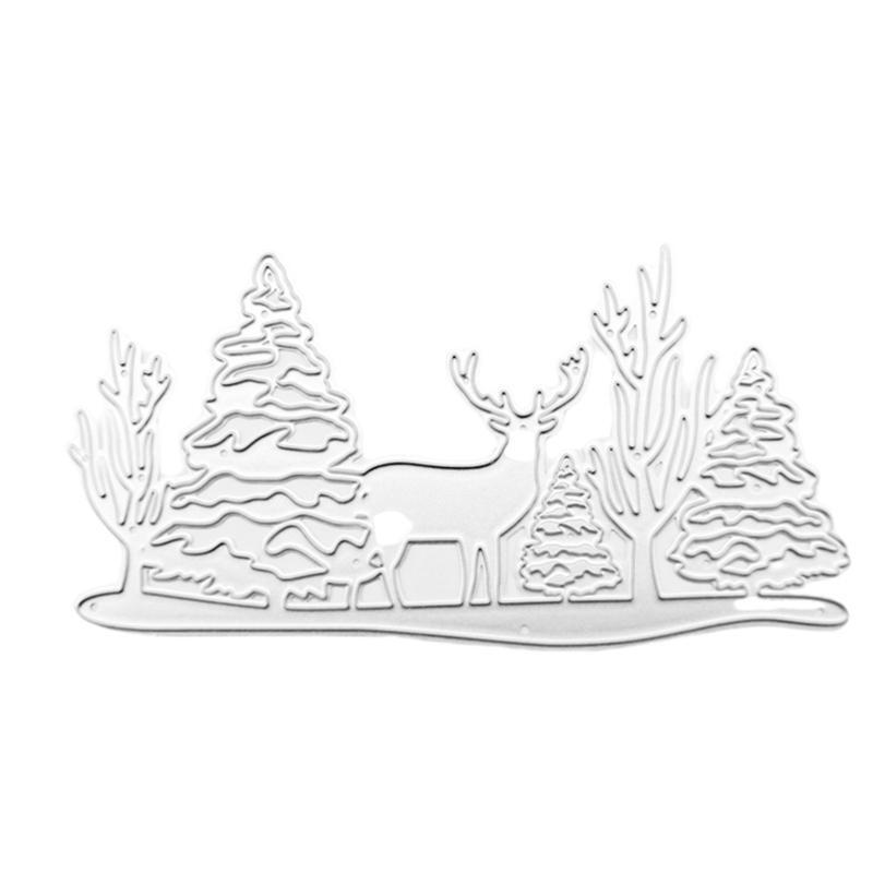 Exquisite Forest Deer Cutting Die Stencil Creative Paper Arts Cutting Template