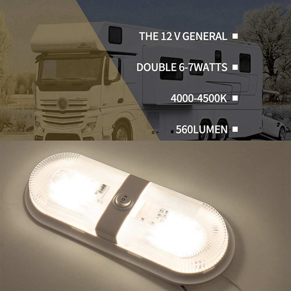 10-24V 48 LED RV Ceiling Light with Rocker Switch for Camper Yacht Boat