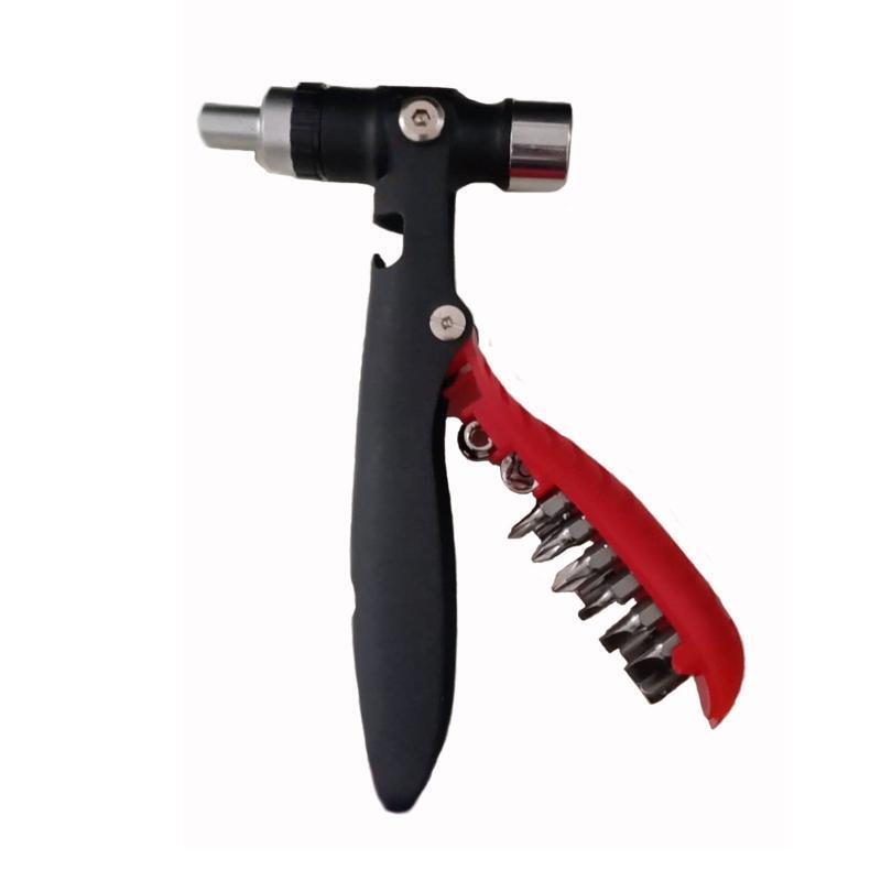 Multi Function Hand Tool Screwdriver with Hammer Nail Puller Ratchet Screwdriver