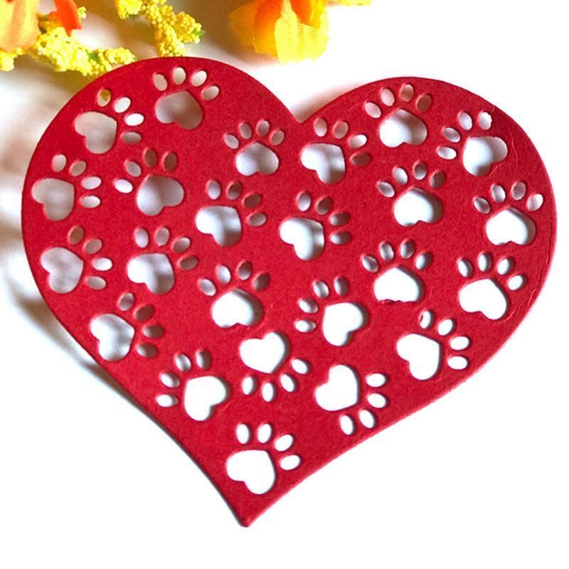 Heart Dog Paw Metal Cutting Dies Stencil Scrapbooking DIY Album Stamp Paper Card