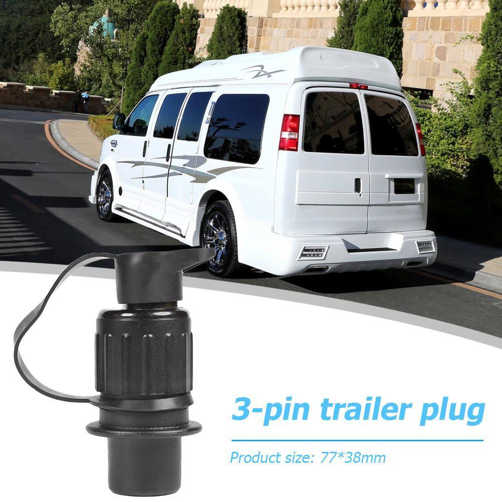 3 Pin 12V EU Waterproof Cable Connector Socket Plug for Trailer Caravan