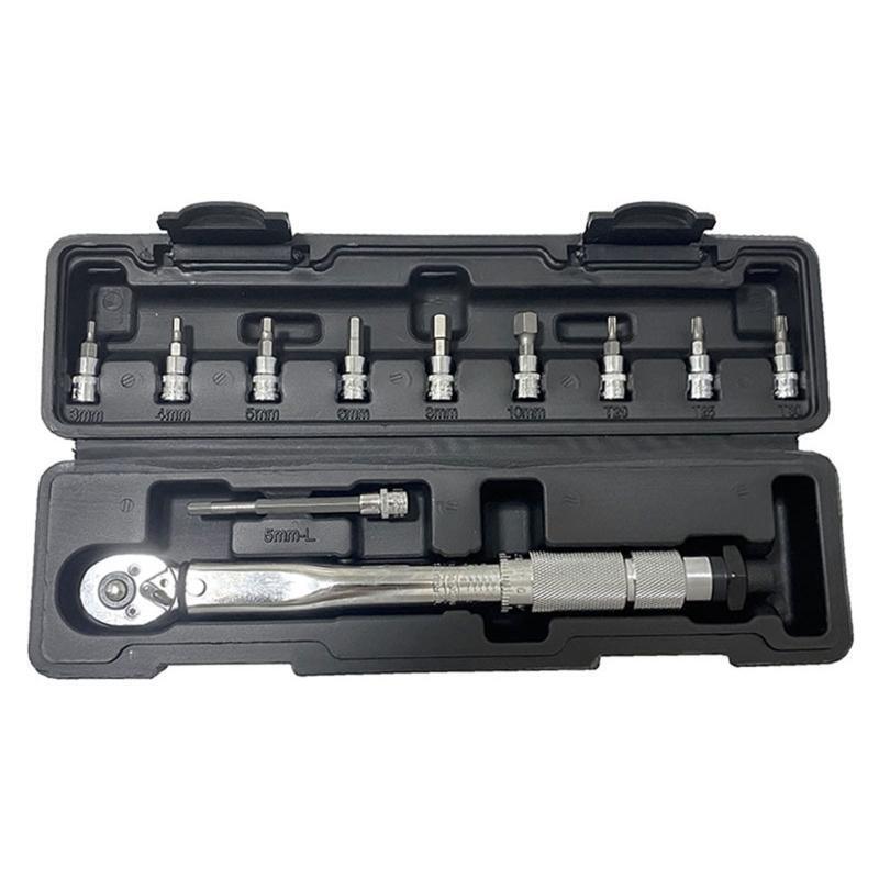 11 Pcs/Set Bike Torque Wrench Set 1/4 Inch Drive Torque Wrench for MTB Road Bike