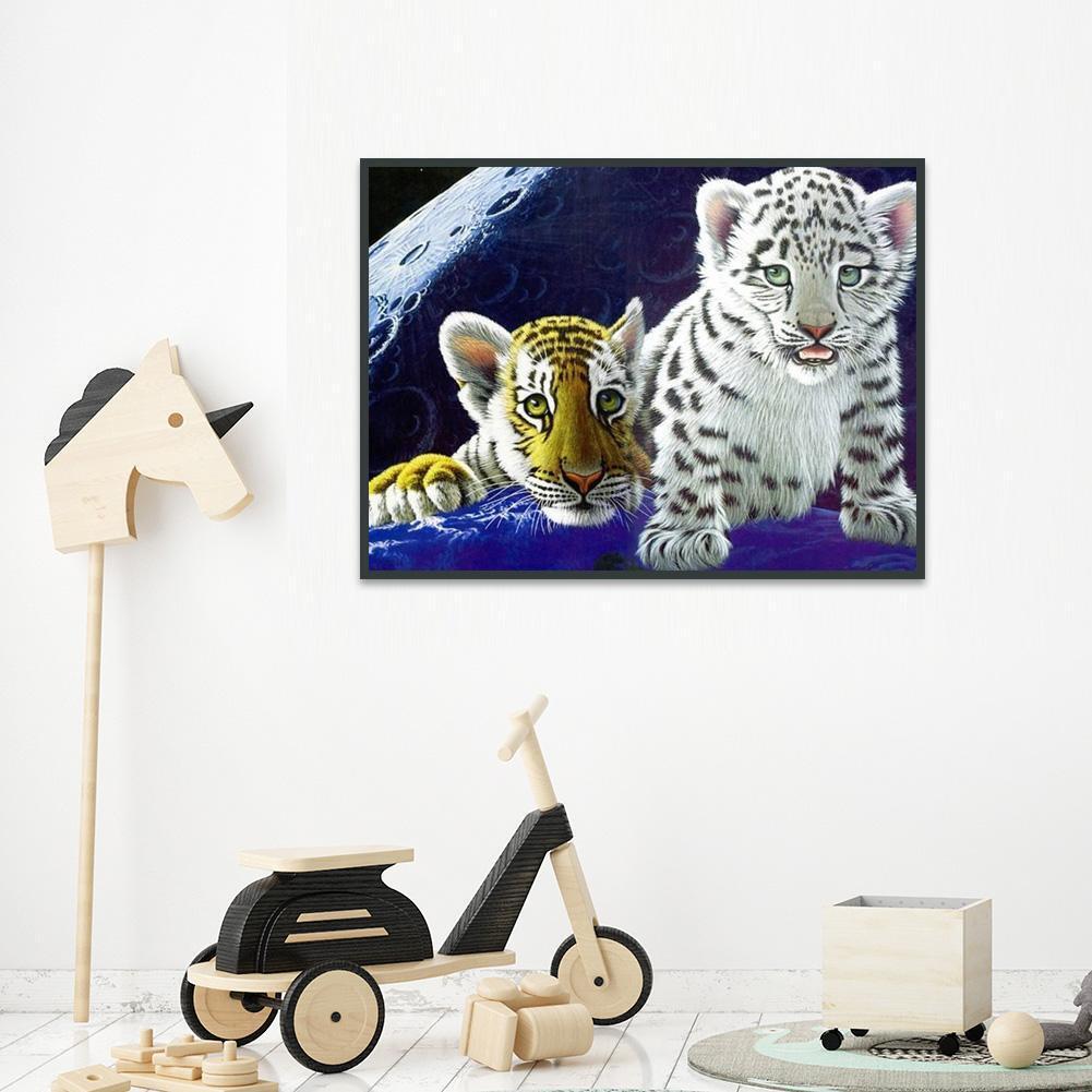5D DIY Diamond Painting Tiger Cross Stitch Embroidery Mosaic Kit Needlework