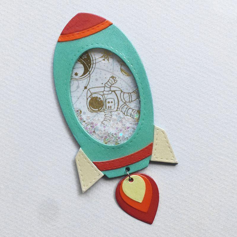 Rocket Ship Metal Cutting Dies Stencil Scrapbooking DIY Album Stamp Paper Card