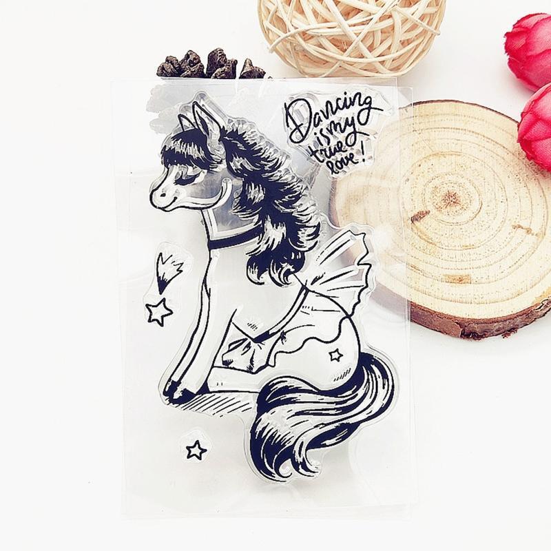 Pony Silicone Clear Stamp DIY Seal Scrapbooking Embossing Photo Album Decorative