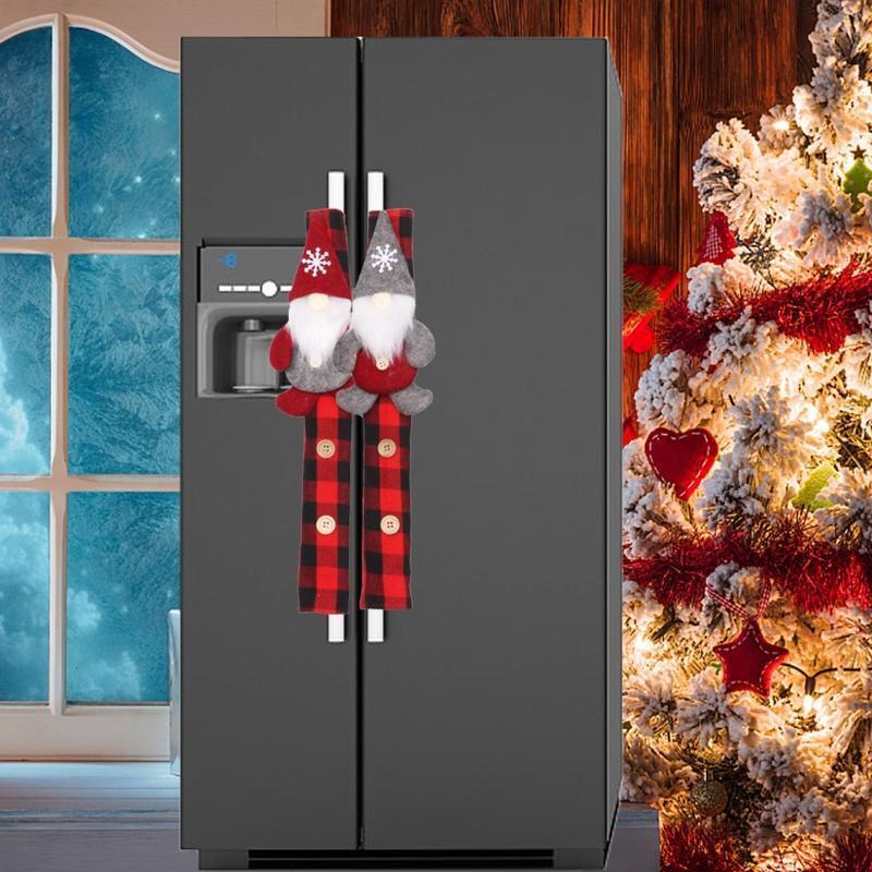 Xmas Festival Winter Door Handle Covers Window Display Cabinet Seasonal Decors
