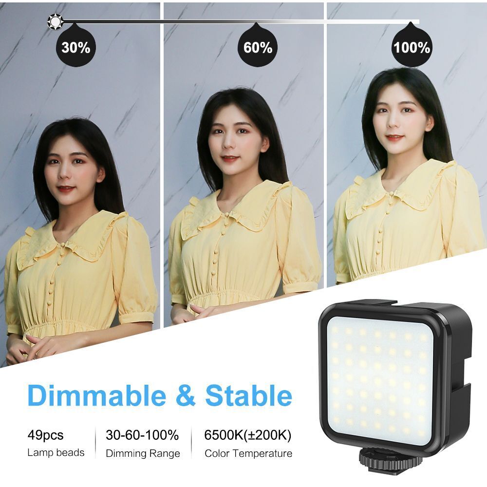 3W Vlogging Photography Lamp LED Video Light Selfie Fill Light Camera Camcorder