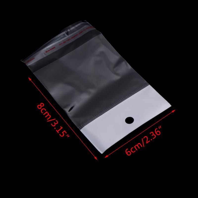 100 Pcs/Set Plastic Packing Bag Transparent Self Adhesive OPP Jewelry Seal 6x8cm