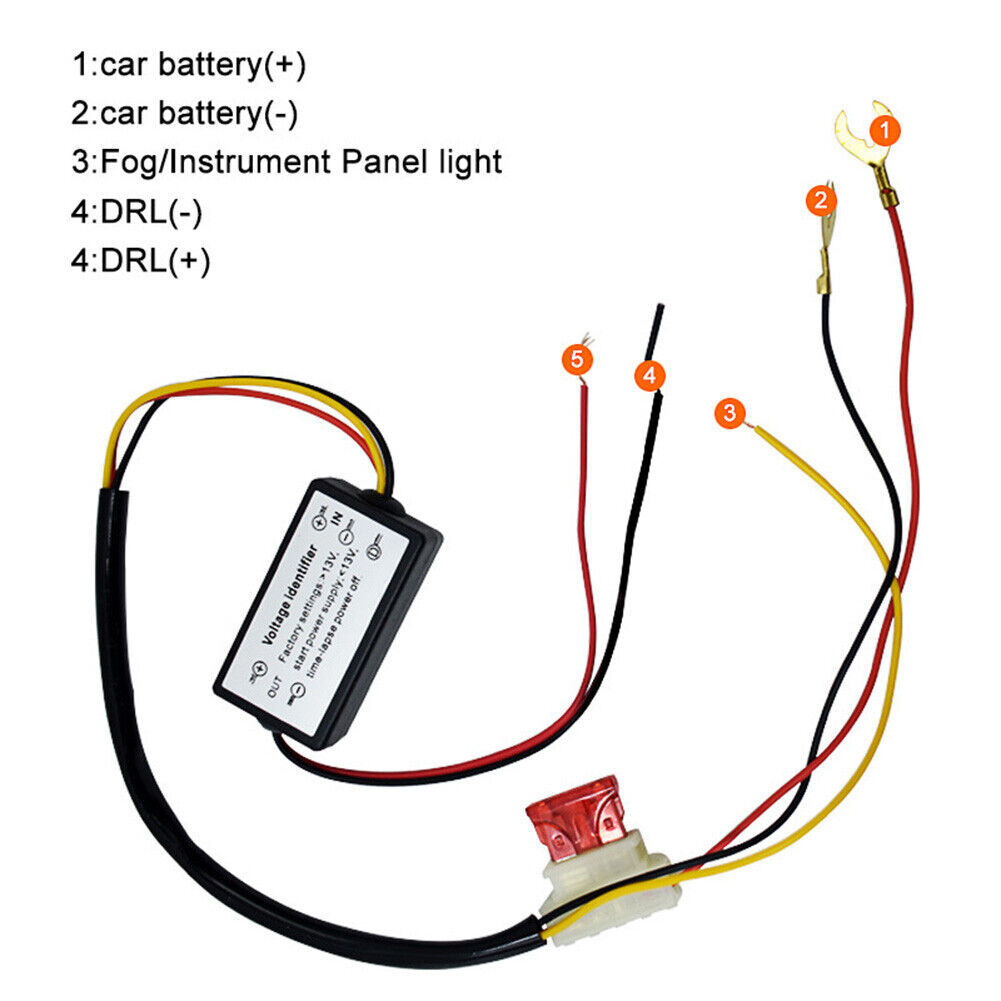 Car LED DRL Relay Harness Automatic On/Off Control Module Dimmer 12-18V DC