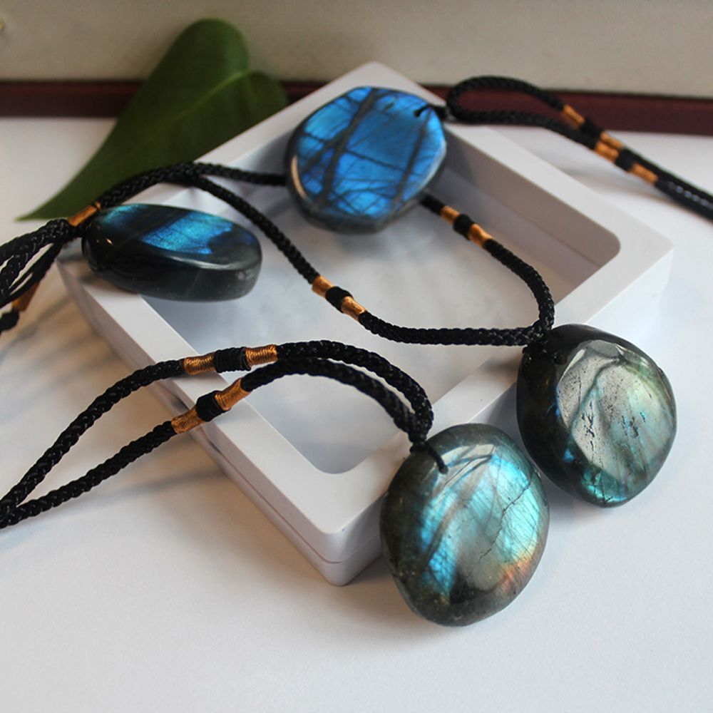 Delicate Crystal Natural Labradorite Pendant Moonstone Healing Stone Energy