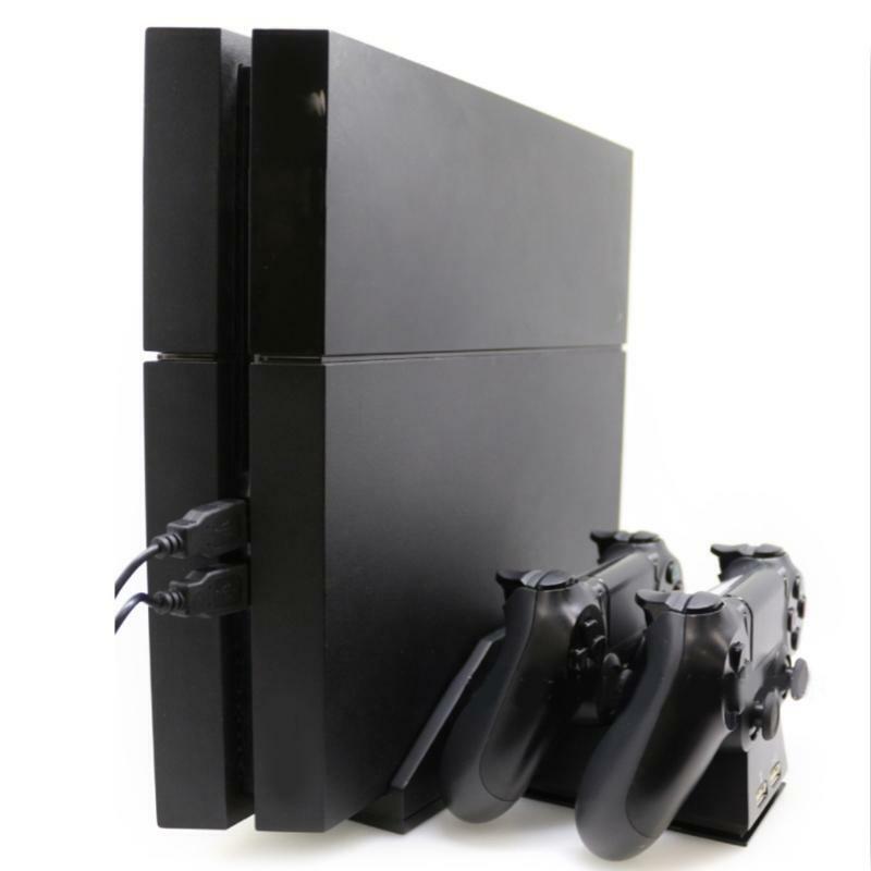 Charging Dock with Cooling Fan & Game Discs Storage Rack Fits for PS4/PS4 Pro