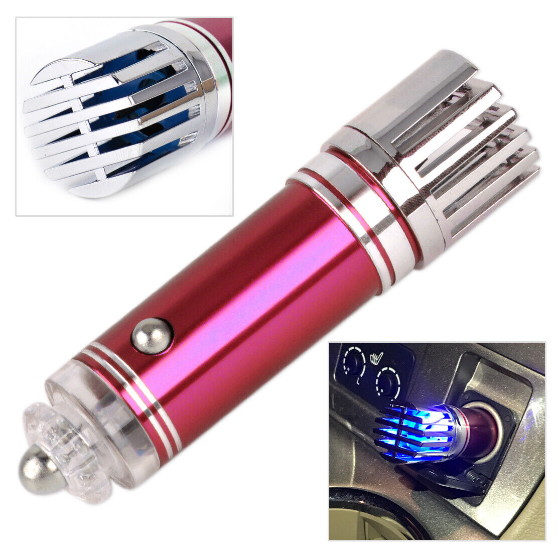 Rose Auto Car Mini Fresh Air Ionic Purifier Oxygen Bar Ozone Ionizer Cleaner Li