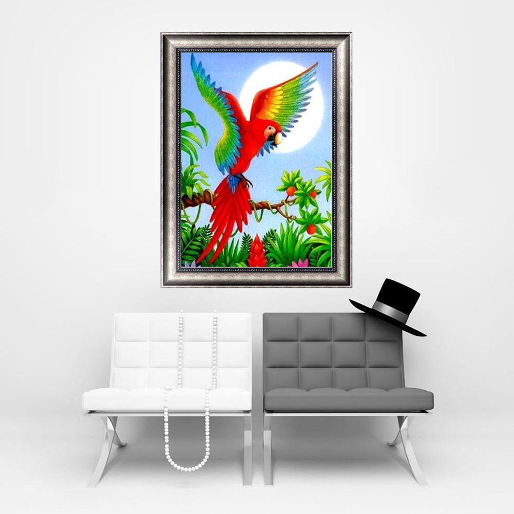 Flower Parrot Diamond DIY Painting Embroidery Cross Stitch Home Decor