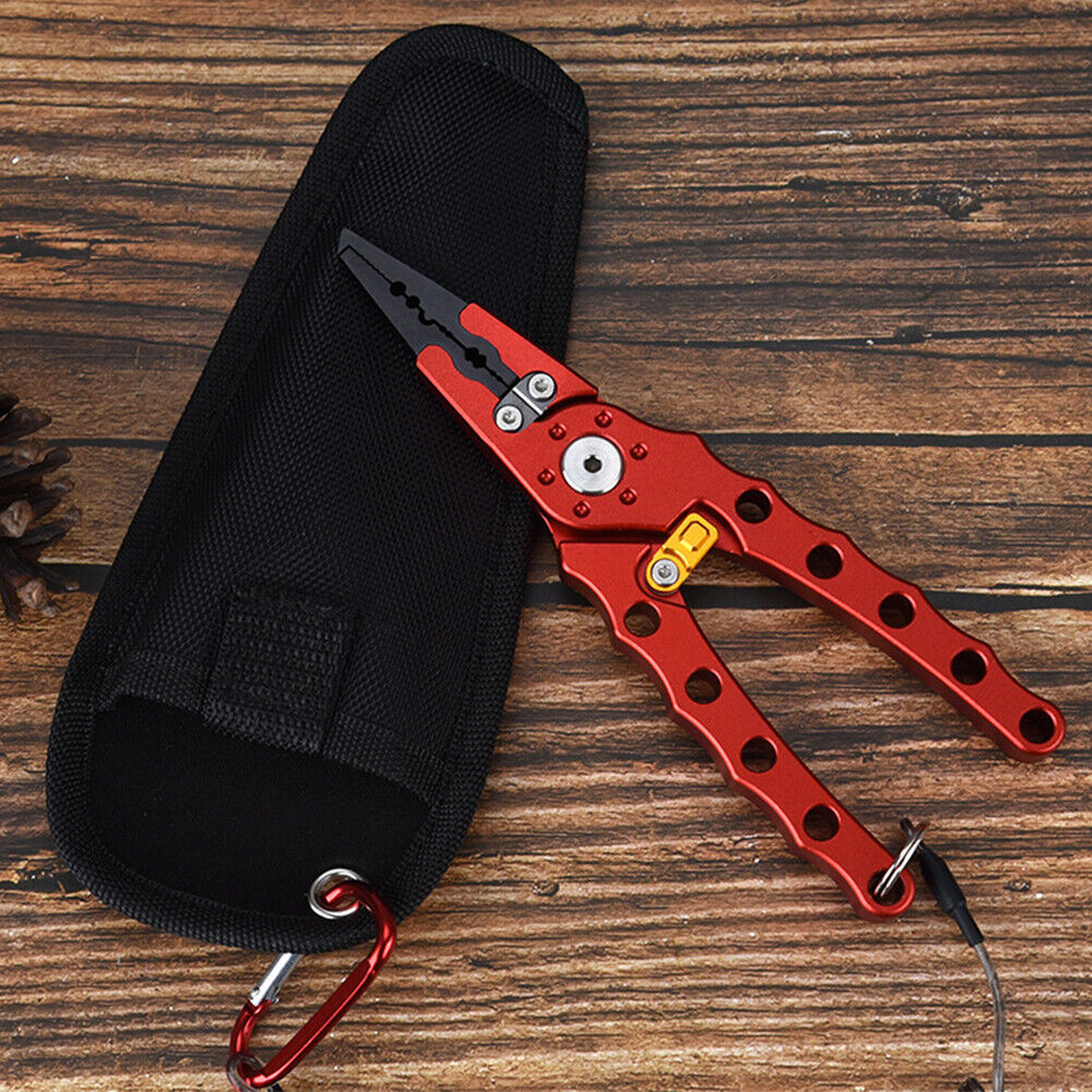 Outdoor Spring Fishing Lures Pliers Fish Hook Remover Line Cutter (Red)