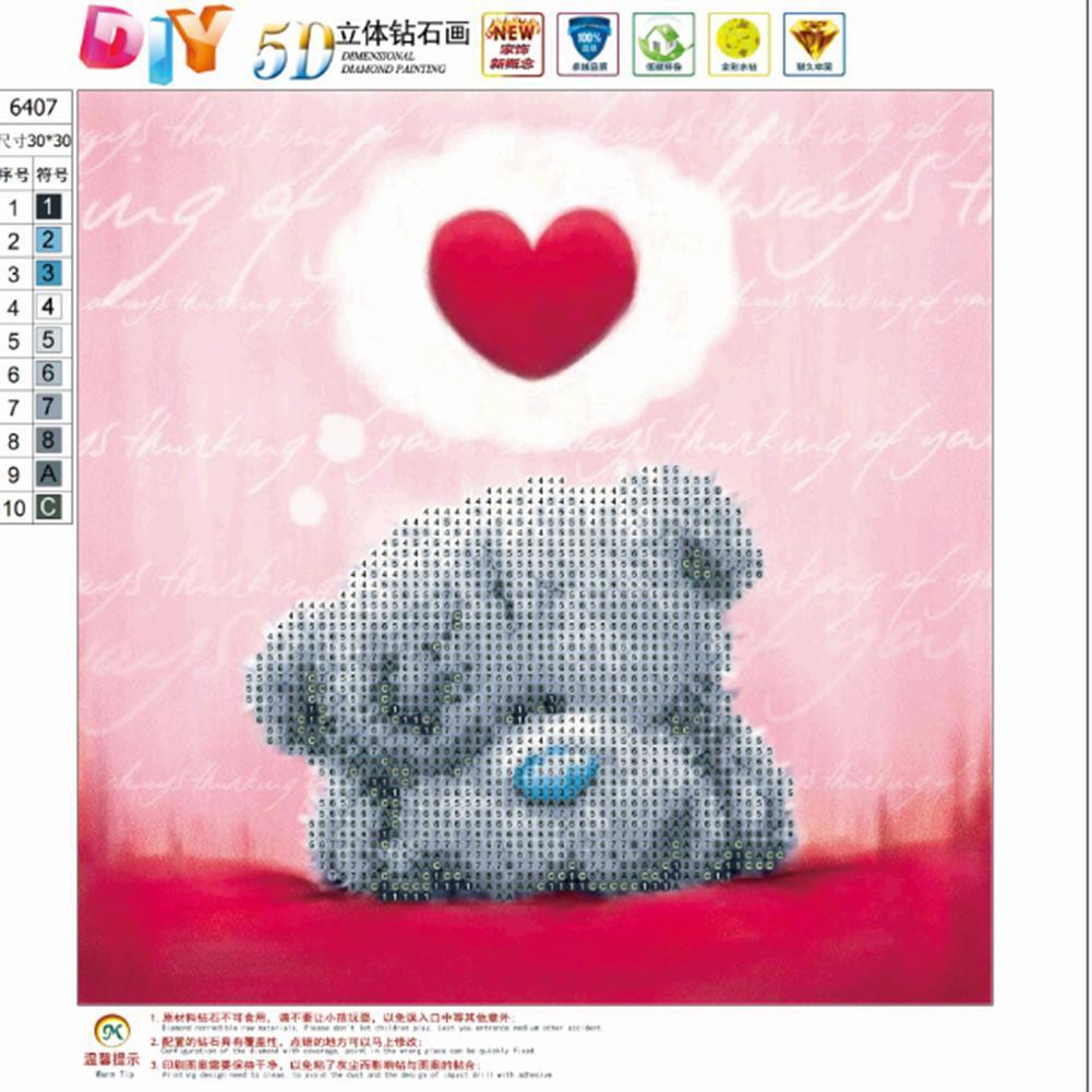 DIY5D Heart Bear Diamond Embroidery Painting Cross Crafts Stitch Home Decor
