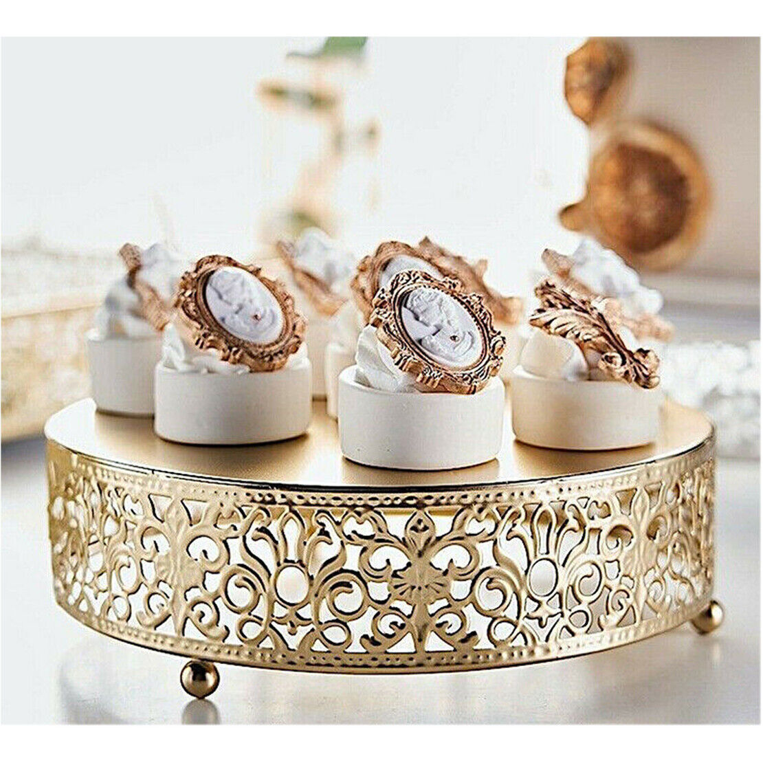 12" Metal Round Dessert Cupcake Cake Stand Display Plate Centrepiece Wedding New