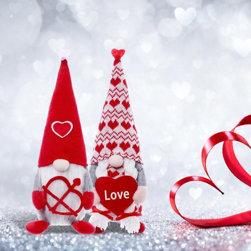 2pcs Valentines Day Gnome Plush Mr and Mrs Scandinavian Tomte Elf Decorations