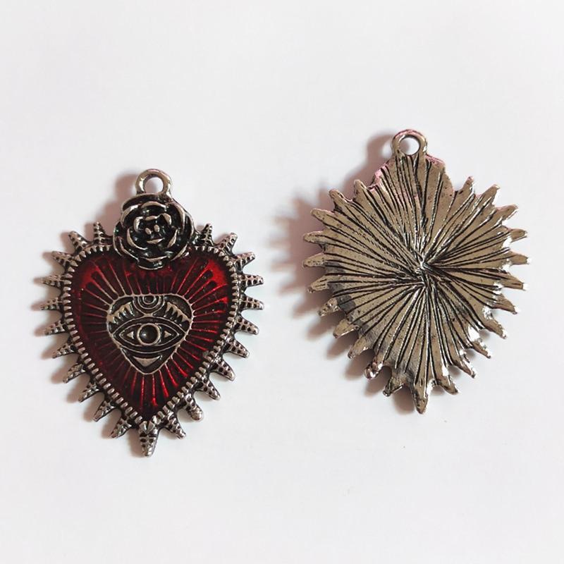 5x Heart Eye Gothic Pendant Alternative Steampunk Necklace Ornament DIY Jewelry
