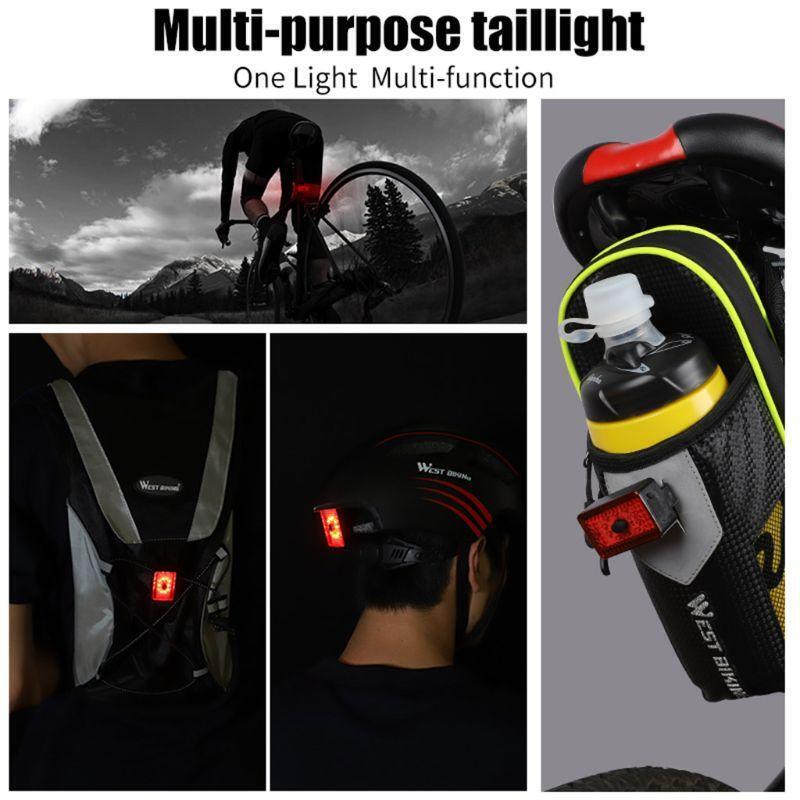 Bicycle Tail Light Mini Flashlight USB Charging Warning Lights Safety Taillight