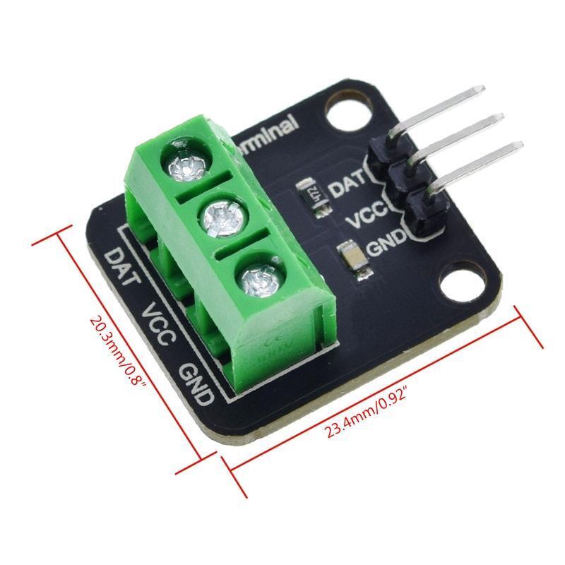 DS18B20 Temperature Sensor Module Kit Digital Sensor Cable Probe TerminalAdapter