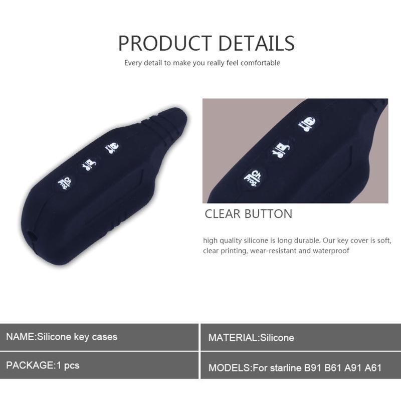 Car Alarm Remote Controller LCD Transmitter Keychain Silicone Cover for B9 B91