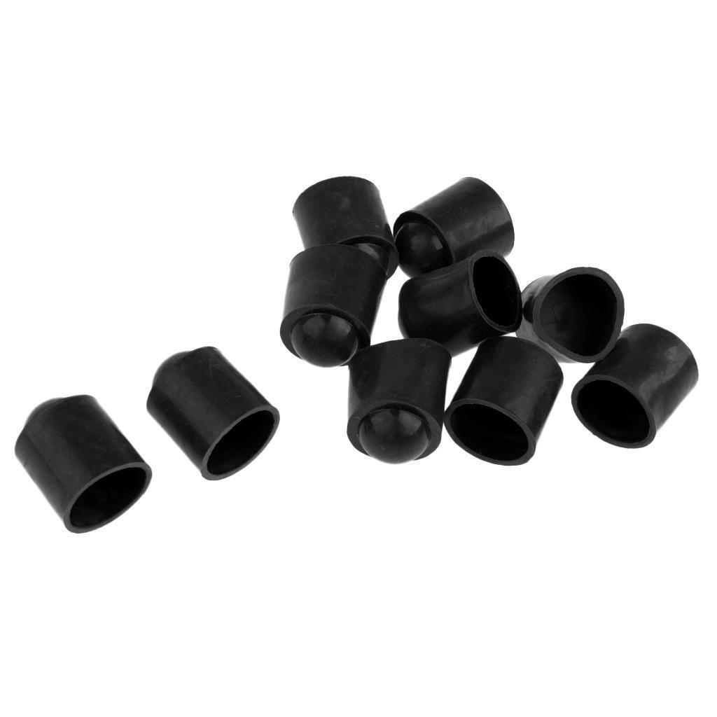10 Count Pool Cue Tip Cover Protective   Billiard Stick Rubber Protector Black